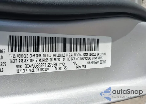 2014 Dodge Journey Sxt from USA, damaged, VIN 3C4PDDBG7ET127259